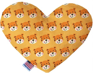 Tally the Tiger 8 inch Canvas Heart Dog Toy