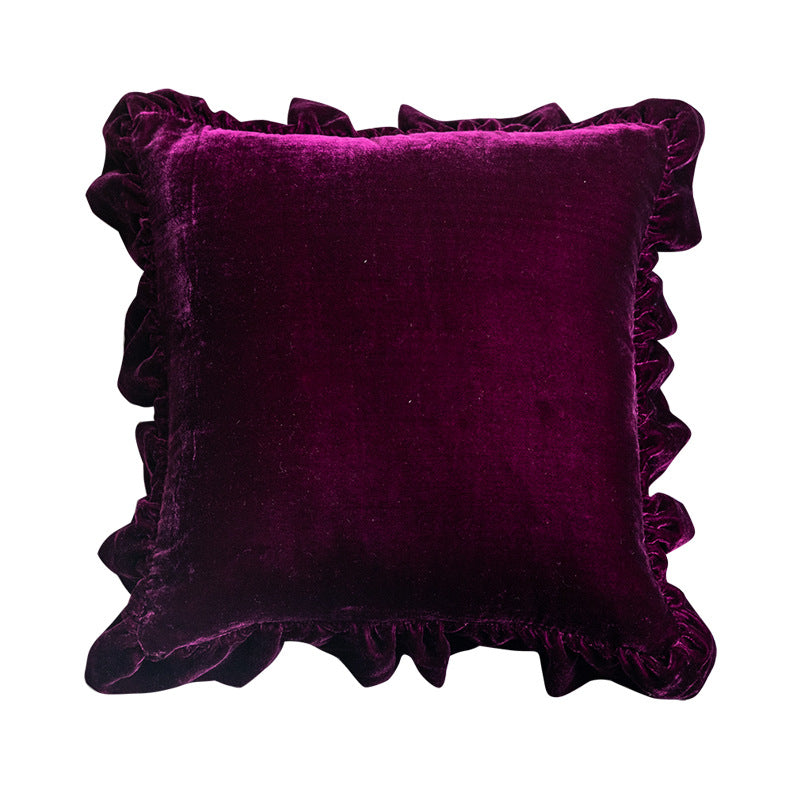 Cushion Lace Throw Pillow Solid Color Sofa Waist Pillow Bed Head Pillow Pillow Cover