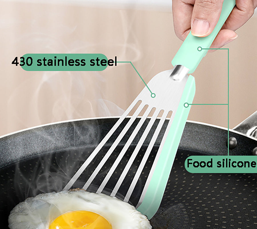 Nonstick Fish Spatula, Thin Slotted Spatulas Turner Silicone Fish Spatulas For Nonstick Cookware, High Heat Resistant BPA Free Cooking Utensils, Ideal For Fish, Eggs, Pancakes
