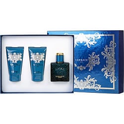 Versace Erosmen Eau De Toilette Spray 1.7 oz & Aftershave Balm 1.7 oz & Shower Gel 1.7 oz by Gianni Versace