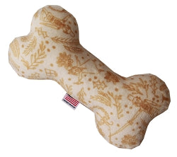 6" Plush Bone Dog Toy Cream Holiday Whimsy