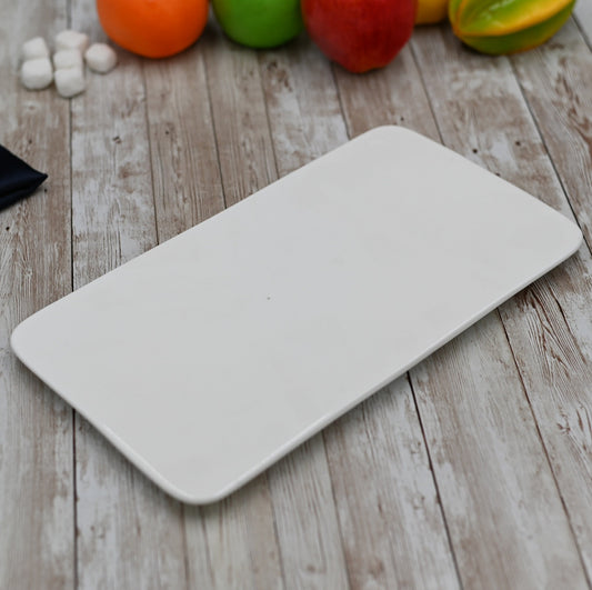 White Rectangle Flat Platter 12" inch X 6.5" inch | 30 X 16 Cm