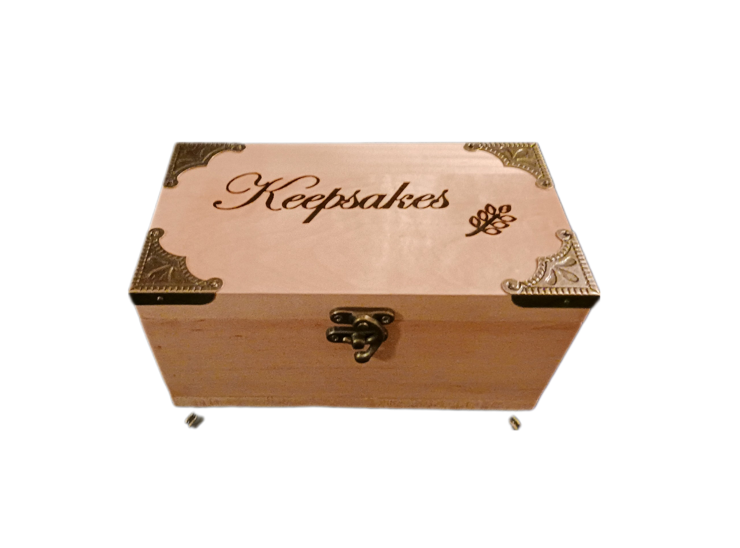 CaBougieDo® Solid Maple Wood Keepsake Box with Brass Antique Hinges & Legs (Small Size: 6" x 4" x 2.5")