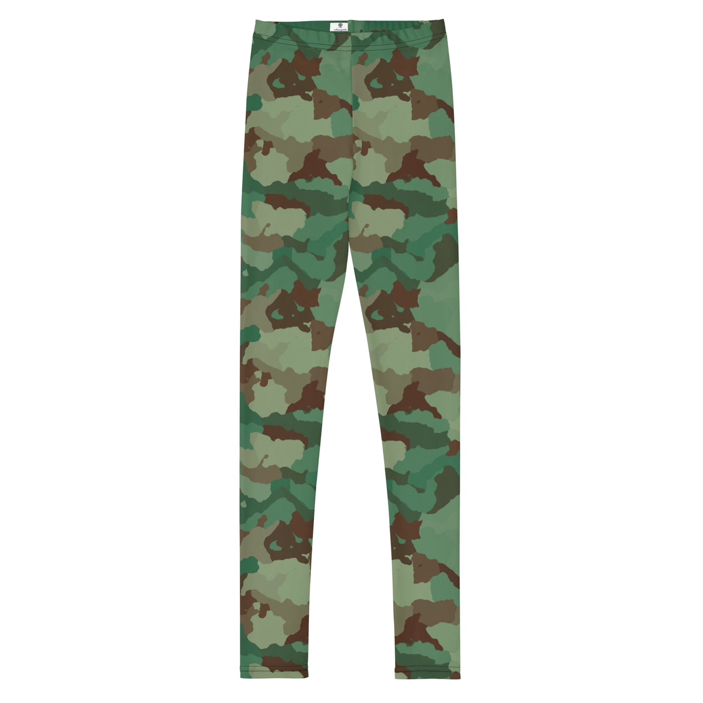 Youth Leggings - Green Brown & Black Camouflage