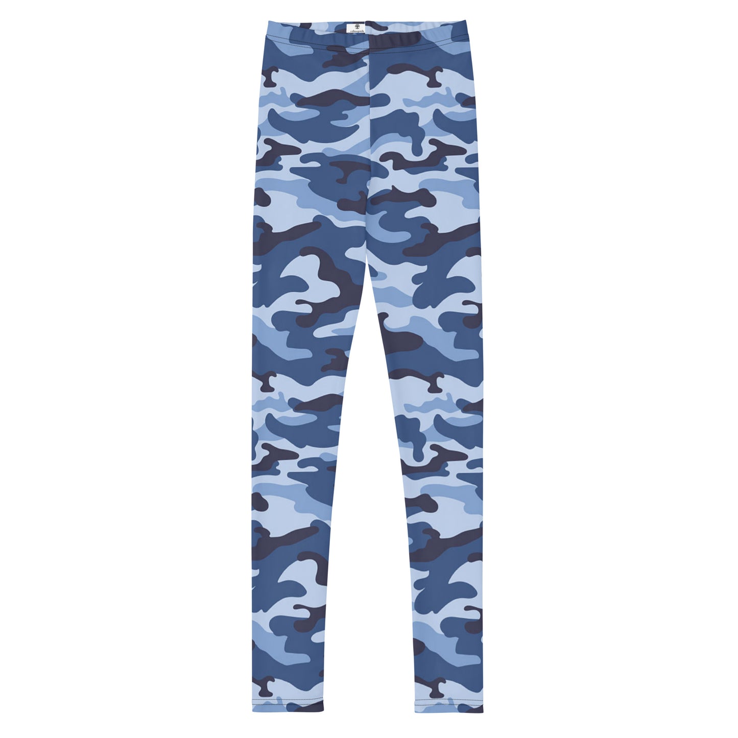 Youth Leggings - Blue & White Camouflage