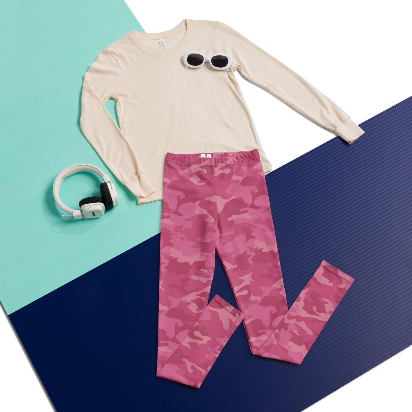 Youth Leggings  - Pink Pink Camouflage