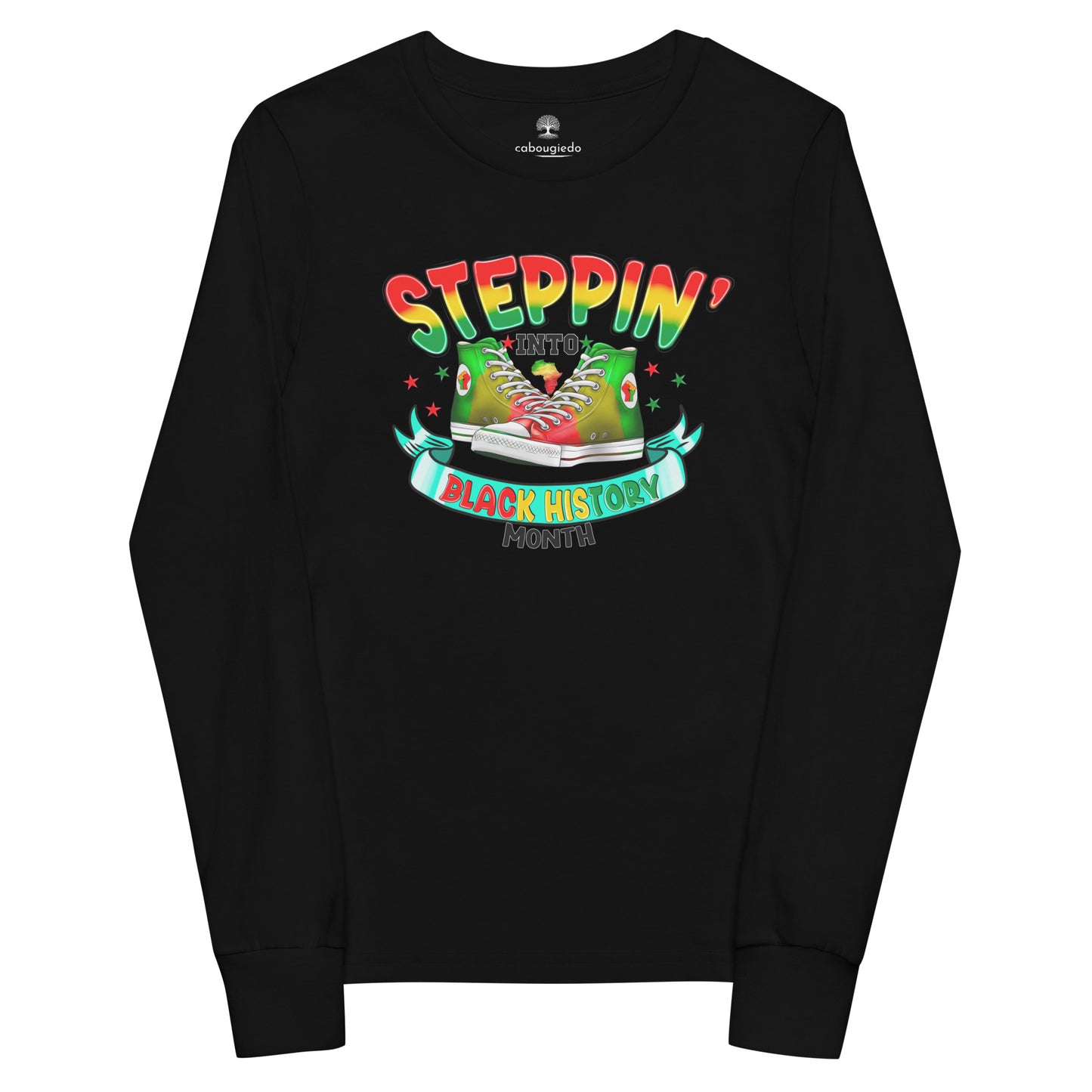 Youth long sleeve tee - Steppin Into Black History Month